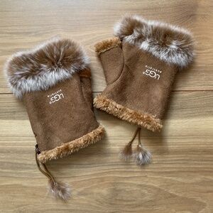 Ugg Half Fingers Furry Gloves
